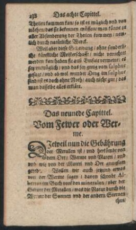 Das neundte Capittel. Vom Fewer oder Werme