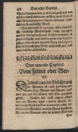 Das neundte Capittel. Vom Fewer oder Werme