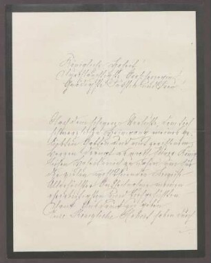Schreiben von Anna Haas an die Großherzogin Luise; Tod des Ehemannes von Anna Haas und Dank für Anteilnahme durch die Großherzogin
