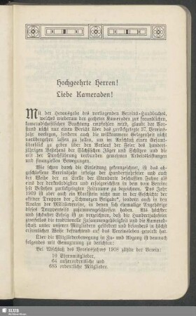 Hochgeehrte Herren! Liebe Kameraden!