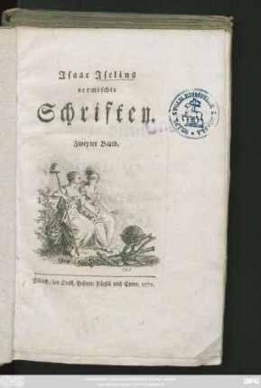 Bd. 2: Isaac Iselins vermischte Schriften