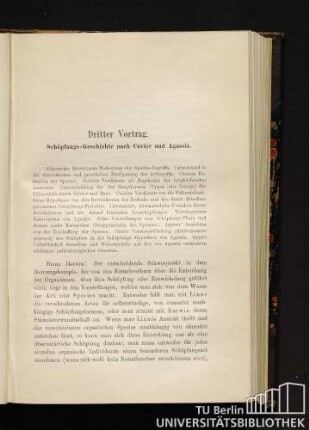 Dritter Vortrag. Schöpfungs-Geschichte nach Cuvier und Agassiz.
