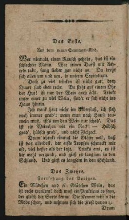 Das Zweyte. Fortsetzung des Vorigen.