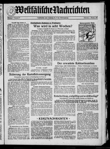 Titelseite einer Zeitung