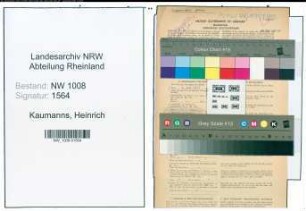 Entnazifizierung Heinrich Kaumanns , geb. 04.08.1901 (Viehhaendler)