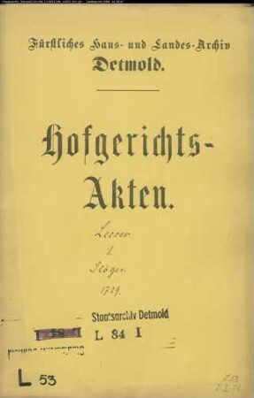 Leeser, Joseph zu Detmold gegen Plöger zu Dehlentrup - Schuldforderung