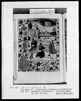 Stundenbuch — Verkündigung an die Hirten, Folio 52verso