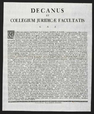Decanus Et Collegium Juridicae Facultatis L. B. S.