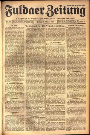 Ausgabe vom Freitag, den 11. Februar 1927.