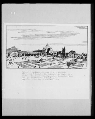 Brüssel, Weltausstellung 1910, Deutsche Abteilung, Ansicht der Gebäude