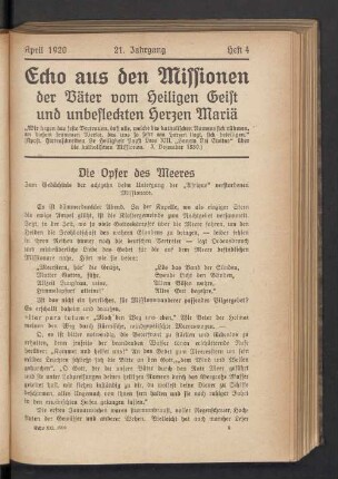 Heft 4 April 1920