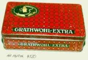 Blechdose für 100 Stück Zigaretten "GRATHWOHL-EXTRA"