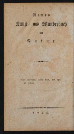 Neues Kunst- und Wunderbuch der Natur