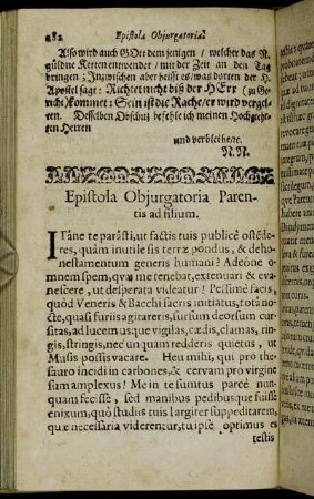 Epistola Objurgatoria Parentis ad filium.