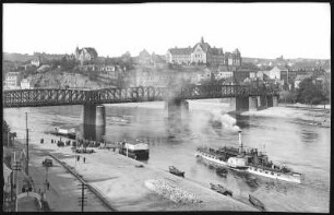 Meißen. Bl. v. Martinsberg, Elbe m. Dampfer , Eisenbahnbrücke