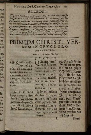 Primum Christi Verbum In Cruce Pronunciatum. Luc. 23. a vers. 33. 34.