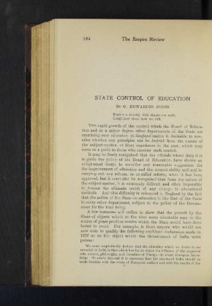 State Control of Education