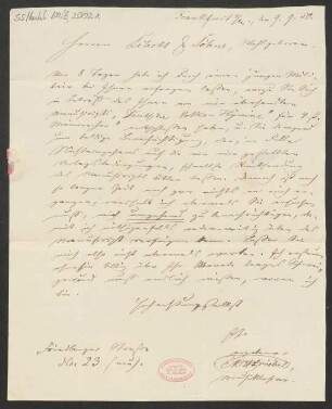 Brief an B. Schott's Söhne : 09.09.1850