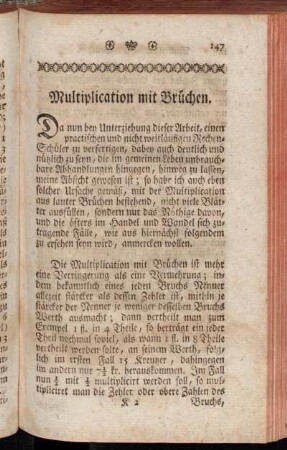 Multiplication mit Brüchen.