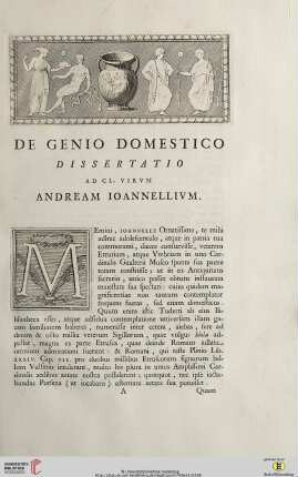 De Genio Domestico dissertatio ad cl. virum Andream Ioannellium