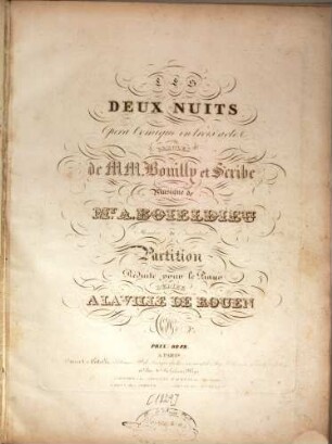 Les deux nuits : opéra comique en trois actes