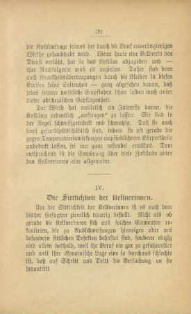 IV. Die Sittlichkeit der Kellnerinnen