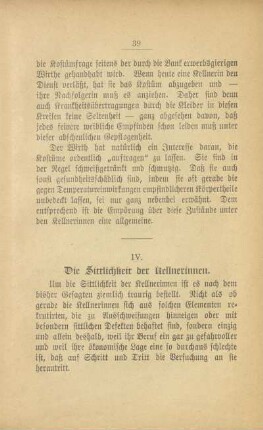 IV. Die Sittlichkeit der Kellnerinnen