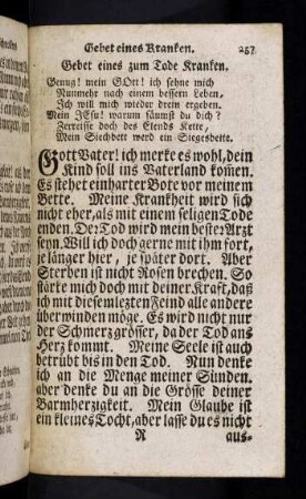 257-261, Gebet eines zum Tode Kranken