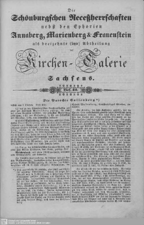 Die Parochie Callenberg, Kühnheide, Rübenau, Vielau, Annaberg : 41. Lieferung