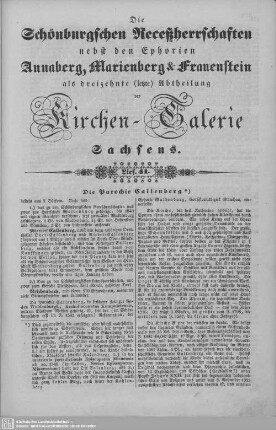 Die Parochie Callenberg, Kühnheide, Rübenau, Vielau, Annaberg : 41. Lieferung