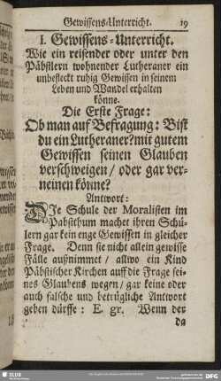 I. Gewissens-Unterricht