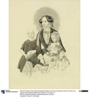 Sophie Erbgroßherzogin von Sachsen Weimar mit dem Prinzen Karl August und Prinzessin Marie Anna