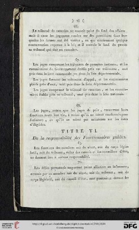 Titre VI: De la responsabilité des Fonctionnaires publics
