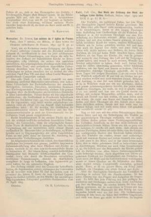 136-138 [Rezension] Kahl, Chr., Das Werk der Erlösung das Werk der heiligen Liebe Gottes