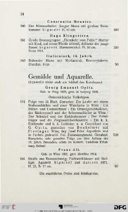 Gemälde und Aquarelle (Nr. 164-221)
