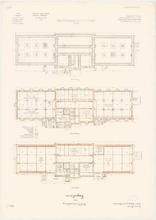 Bekleidungsamt des VII. Armeekorps, Münster: Lagerhaus: Grundriss, Fundamente, Keller, Erdgeschoss 1:100