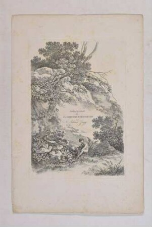 Titel: Anfangsgründe für Landschaftszeichner von Adrian Zingg, aus: Gründliche Zeichenschule für Landschafter, Titelblatt von Heft I