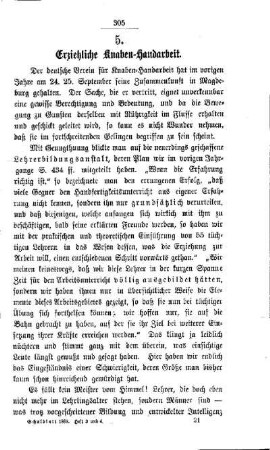 Erziehliche Knaben-Handarbeit