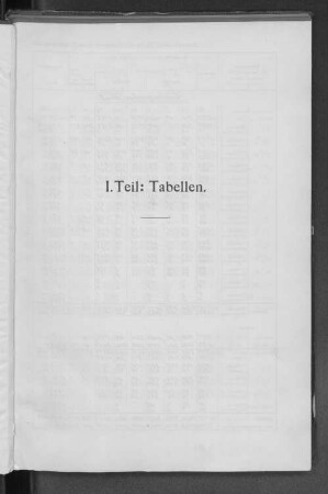 I. Teil: Tabellen.