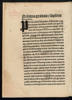 Primus gradus: sapiens sine operibus