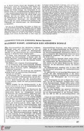 N.F. 11.1931: Bildende Kunst, Lehrfach der höheren Schule