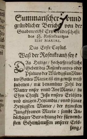 Das Erste Capitel [ - ] Das Sibend Capitel.
