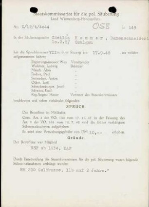 Hammer, Cäcilia