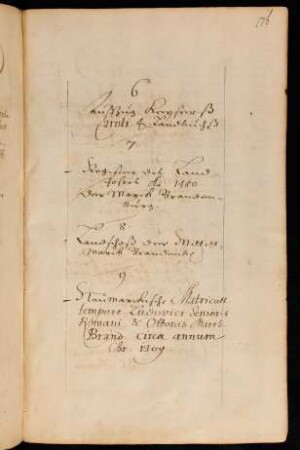 Nachweis des Landbuchs Kaiser Karls IV. (Auszug, als Nr. 6)