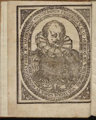 Friderich. V. G: G: Hertzog zu Wirtemberg und Teckh [...]