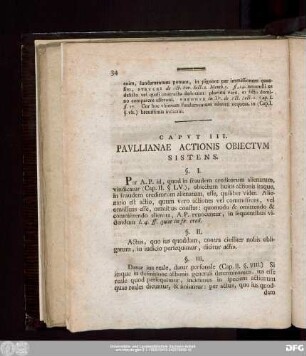 Caput III. Paullianae Actionis Obiectum Sistens.