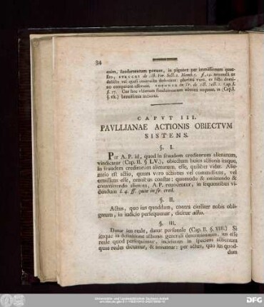 Caput III. Paullianae Actionis Obiectum Sistens.