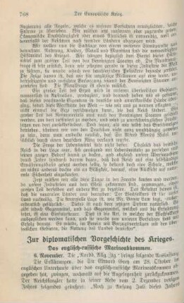 Zur diplomatischen Vorgeschichte des Krieges