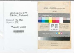 Entnazifizierung Gregor Valpertz , geb. 25.05.1905 (Gastwirt)