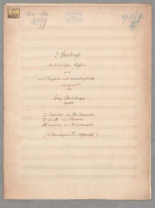 Drei Gesänge op. 129 Nr.1 - BSB Mus.ms. 4599